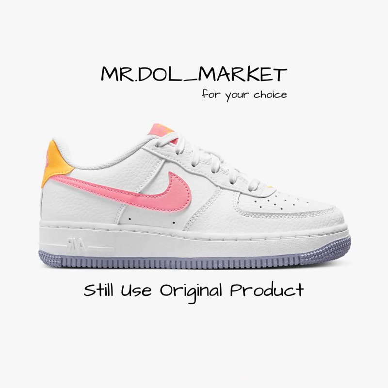 ของแท้ 100% Nike Air Force 1 White Pink Sneakers