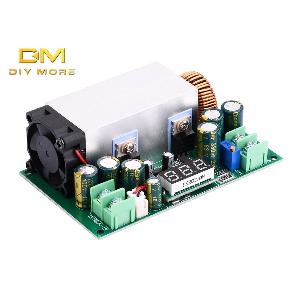 Diymore DC12-80V 20A โมดูลพาวเวอร์ สเต็ปดาวน์ ปรับได้ พร้อมจอแสดงผลแรงดันไฟฟ้า 600W DC-DC
