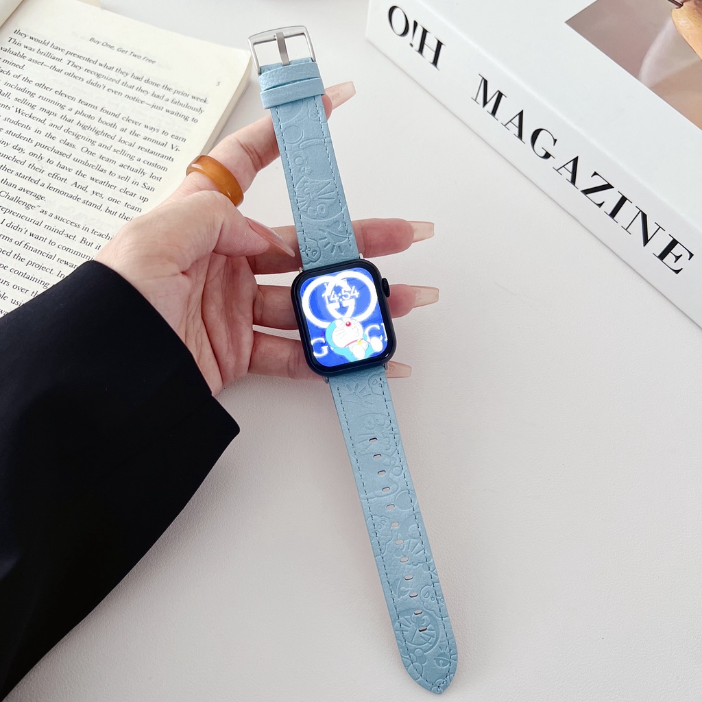สายนาฬิกาข้อมือหนังแท้ สําหรับ Apple Watch 8 7 SE 6 5 4 3 2 1 Ultra