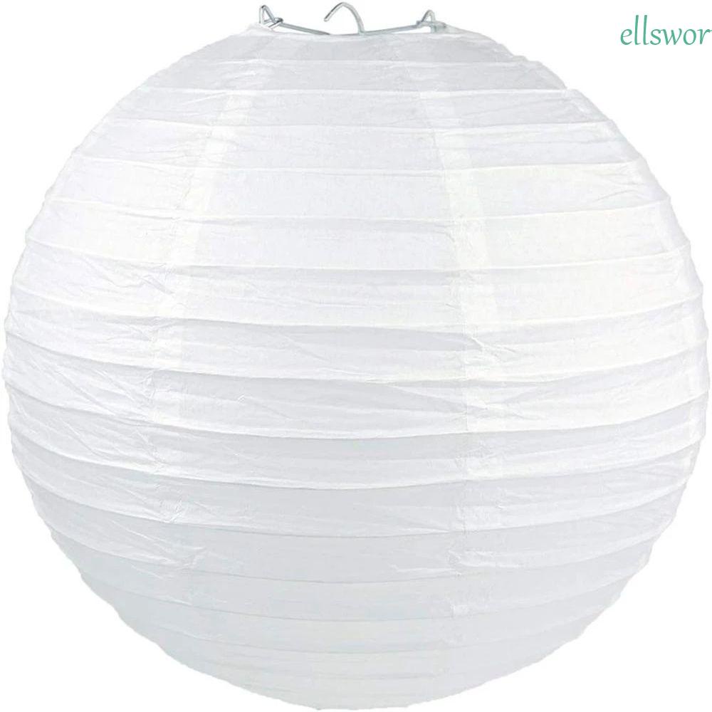 Ellsworth โคมไฟกระดาษ ทรงกลม สีขาว 10 15 20 25 30 35 40 ซม. DIY สําหรับตกแต่งปาร์ตี้ วันหยุด