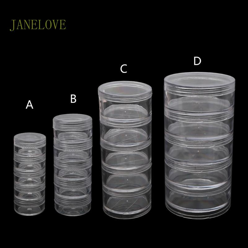 Jlove กล่องพลาสติกใส 5 ชั้น วางซ้อนกันได้ สําหรับจัดเก็บลูกปัด งานฝีมือ