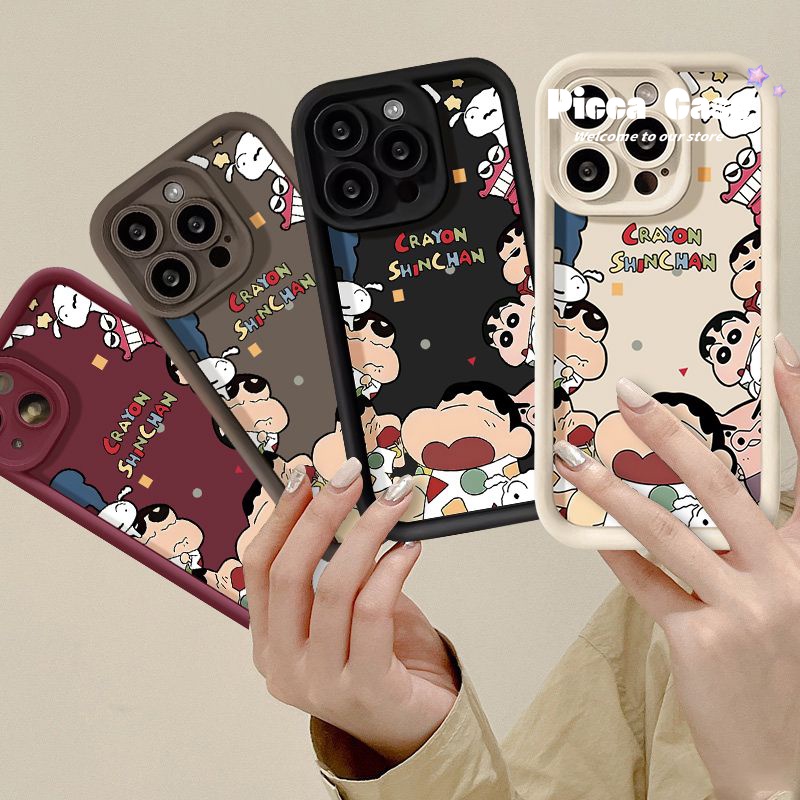 เคสโทรศัพท์มือถือ ลายการ์ตูนชินจัง สีพื้น สําหรับ Vivo Y27 Y17s Y16 Y36 V29 Y15 Y17 Y11 Y02 Y22 Y30 Y91C Y31 Y20 V25 Y35 Y12 Y12i V25E Y21 Y15s Y21s Y91 Y15A Y12s Y51 Y33 Y20i Y22s Y50 Y20s