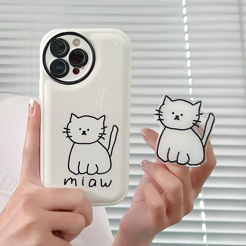 เคสไอโฟน แถมที่วางมือถือ Case for IPhone 14 13 12 11 Pro Max 7 8 Plus XR X XS Max เคสซิลิโคน