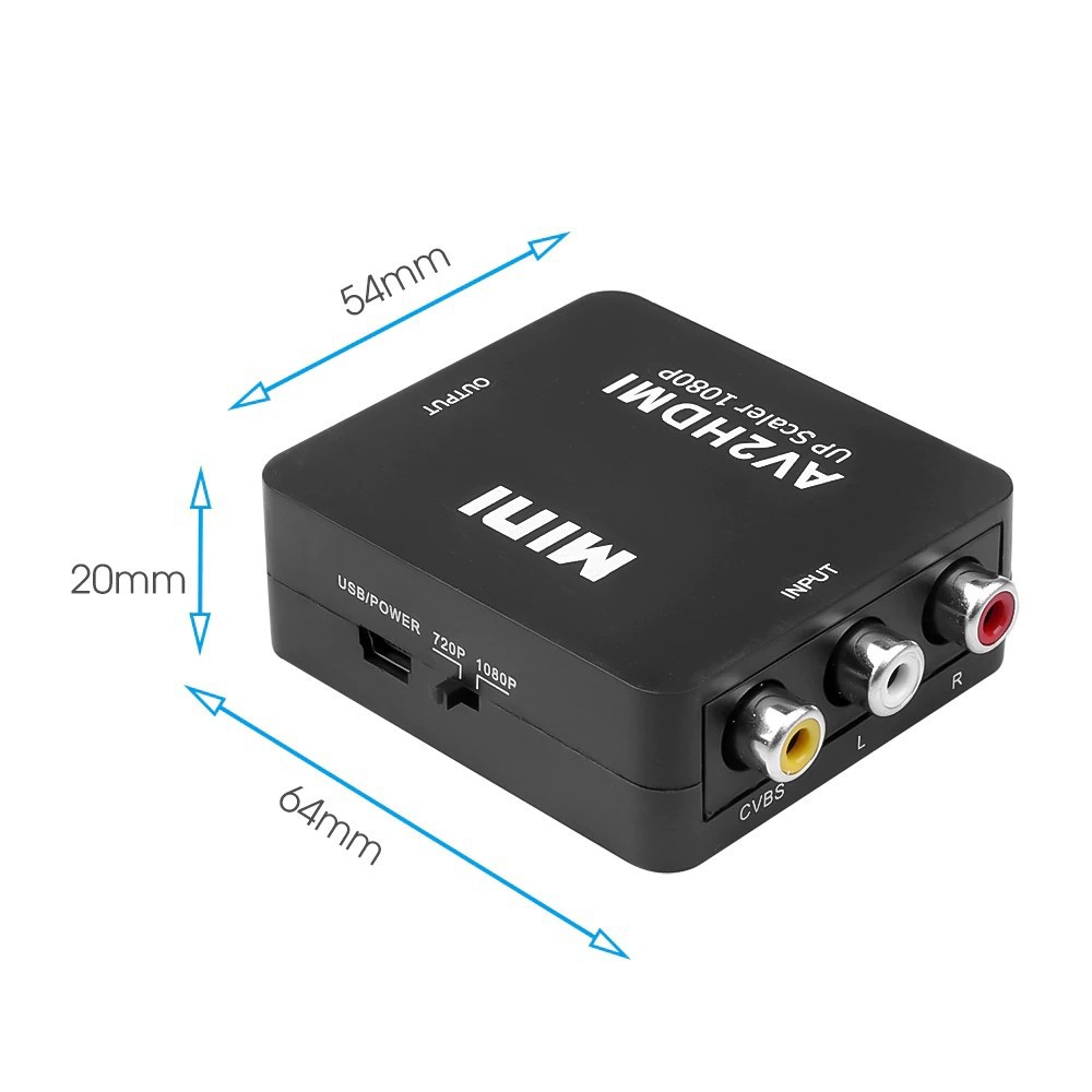 RAC แปลง HDMI (1080P)DVD ตัวแปลงสาย หัวแปลง AV To HDMI Converter (1080P) ตัวแปลงสัญญาณภาพและเสียงจาก AV เป็น HDMI / RCA To HDMI / D-PHONE