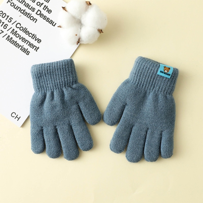 Warm Double-Layer Kids Gloves Warm Gloves Cozy Winter Accessories for Toddlers - รูปที่ 2