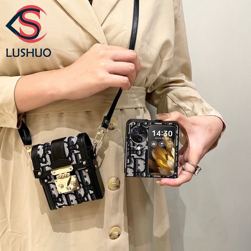 Lushuo เคสโทรศัพท์มือถือแบบแข็ง ฝาพับ พร้อมช่องใส่บัตร หรูหรา สําหรับ OPPO Find n3 N2 Find N2 n3 findn2 3