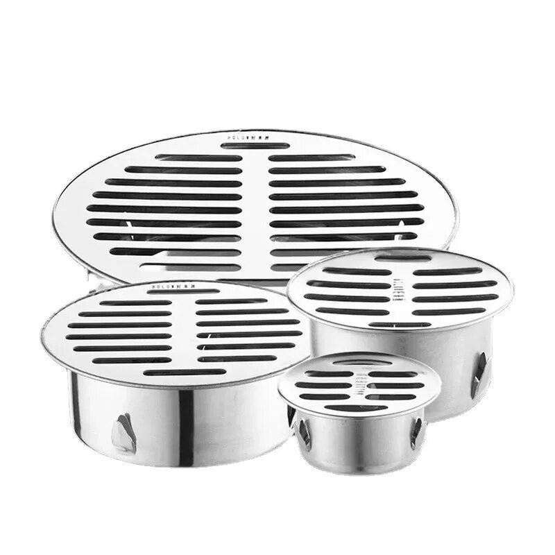 Outdoor Balcony Floor Drain Stainless Steel Drainage Roof Round Floor Drain Cover  Rain Pipe Cap for