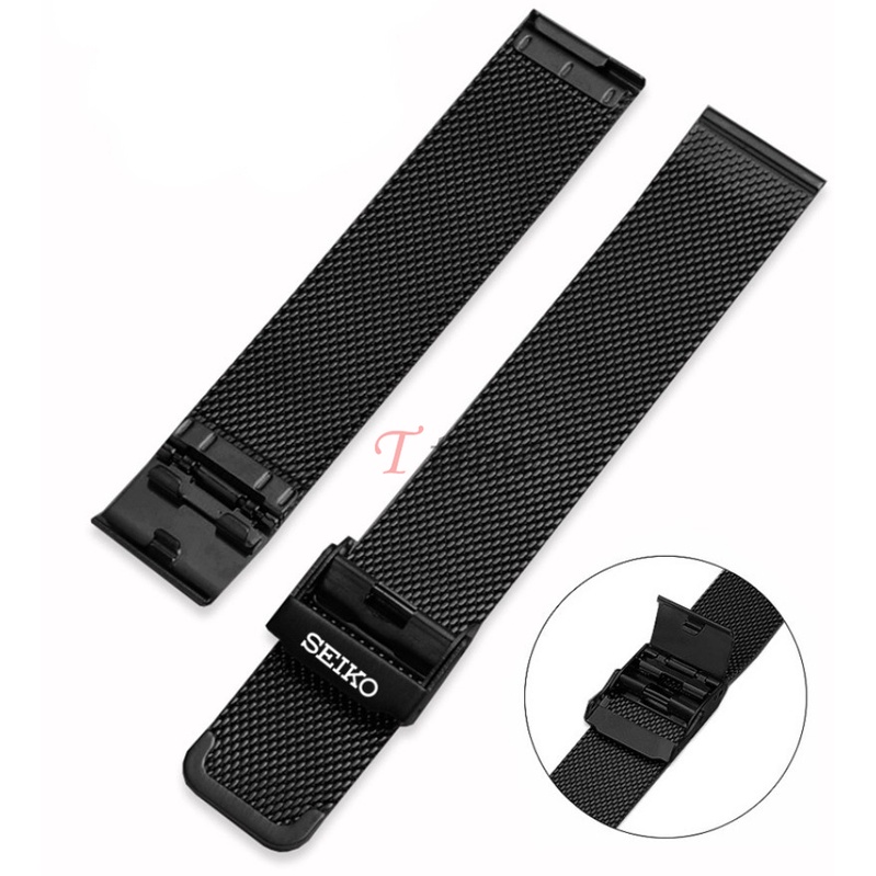 สายนาฬิกาข้อมือสเตนเลส 18 มม. 19 มม. 20 มม. 21 มม. 22 มม. Milan 0.6mesh สําหรับ Seiko No. หอยเป๋าฮื้อกระป๋อง 5 PROSPEX