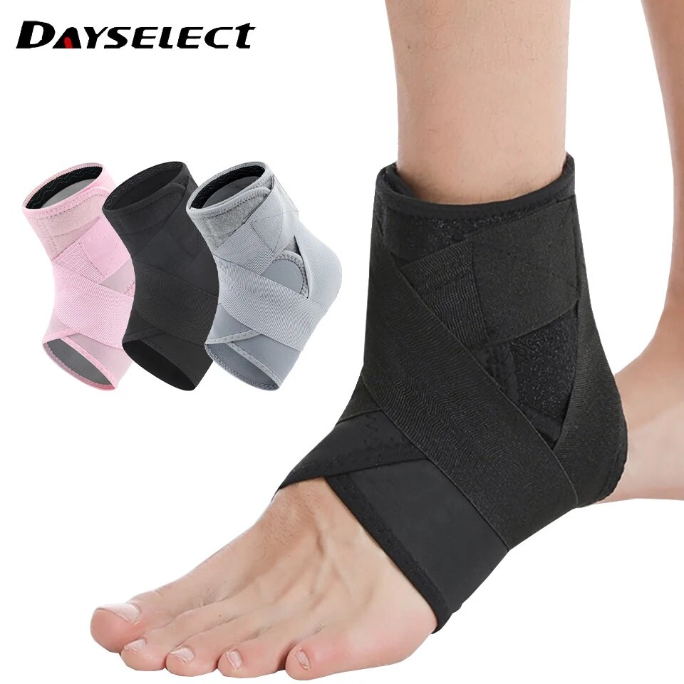 Dayselesct 1 ชิ้น สายรัดข้อเท้า ปรับได้ รองรับการบีบอัด รั้งข้อเท้า สําหรับการวิ่ง ฟุตบอล บาสเก็ตบอล ถัก ยิม ผ้าพันแผล สายรัดข้อเท้า