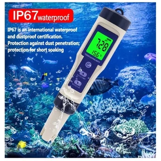 ครื่องวัดคุณภาพน้ำ 5 in 1 EC TDS PH SALT TEMP meter เครื่องวัด ph ในน้ํา วัดความเค็ม วัดเกลือเจือจาง วัดความเค็มน้ำประปา