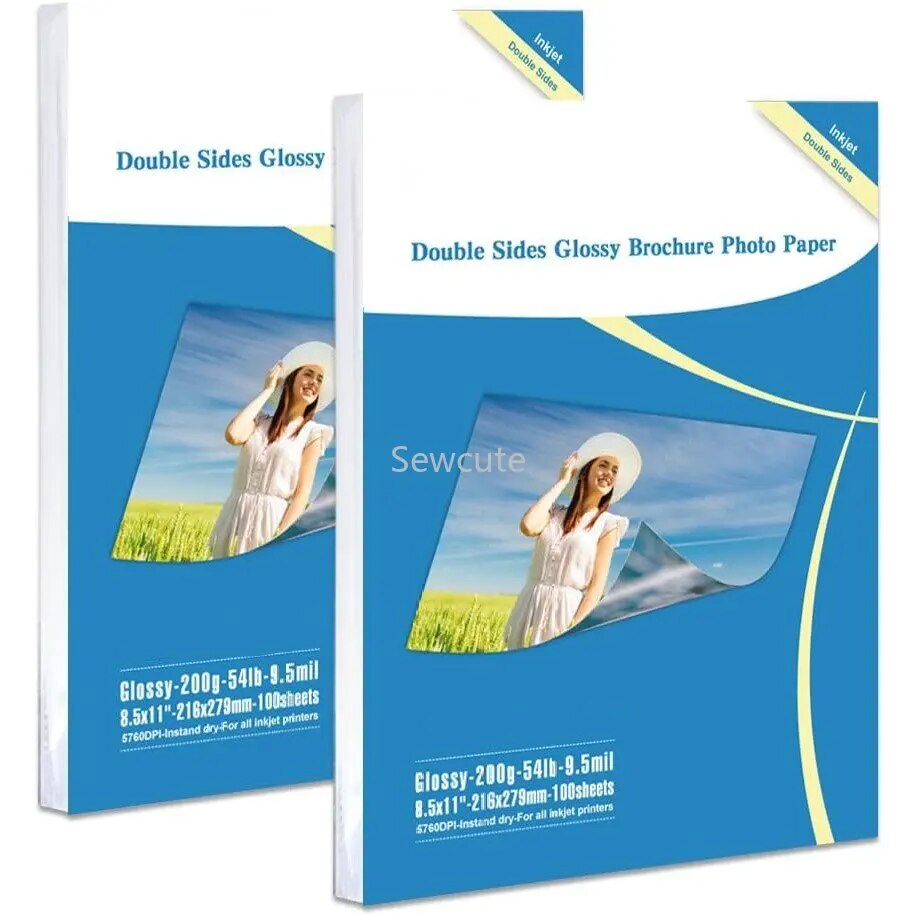 50sheets Double Sided Photo Paper Glossy Inkjet for Dye Ink 200Gsm Value Bulk Pack Picture Inkjet Pr