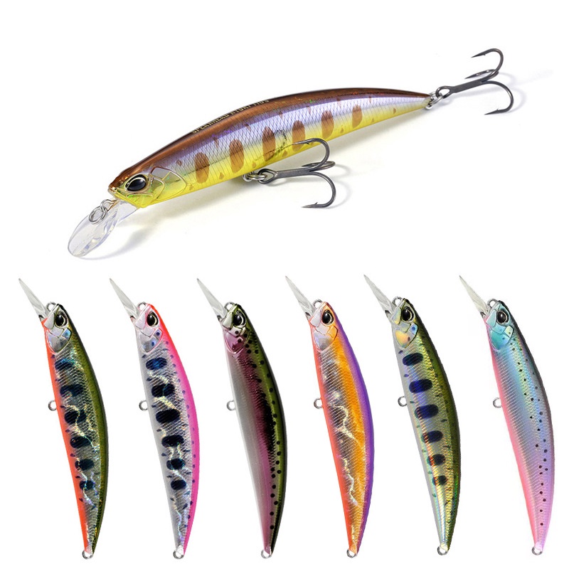 Minnow Lure 110mm 21g - เหยื่อแข็งหล่อยาวสําหรับการตกปลาน้ําเค็มและน้ําจืด ล่อเทียมเหมือนจริงสําหรับ Trevally, Barramundi, Snakehead, Seabass