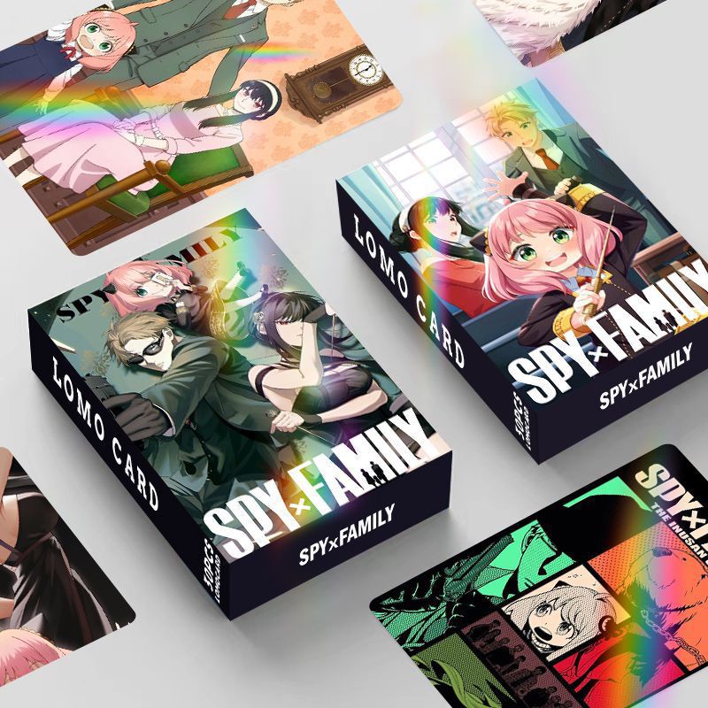 Spy FAMILY โฟโต้การ์ด การ์ดโลโม่ แฟลชเลเซอร์ สองด้าน พิมพ์ลายสี 30 ชิ้น/กล่อง