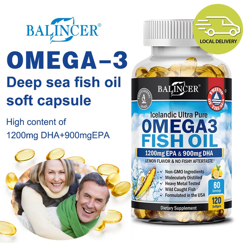 Fish Oil Omega 3 EPA & DHA อาหารเสริม - ภูมิคุ้มกัน & หัวใจ สนับสนุนกรดไขมัน - ส่งเสริมภูมิคุ้มกัน ข้อต่อ ดวงตา สมอง และสุขภาพผิว