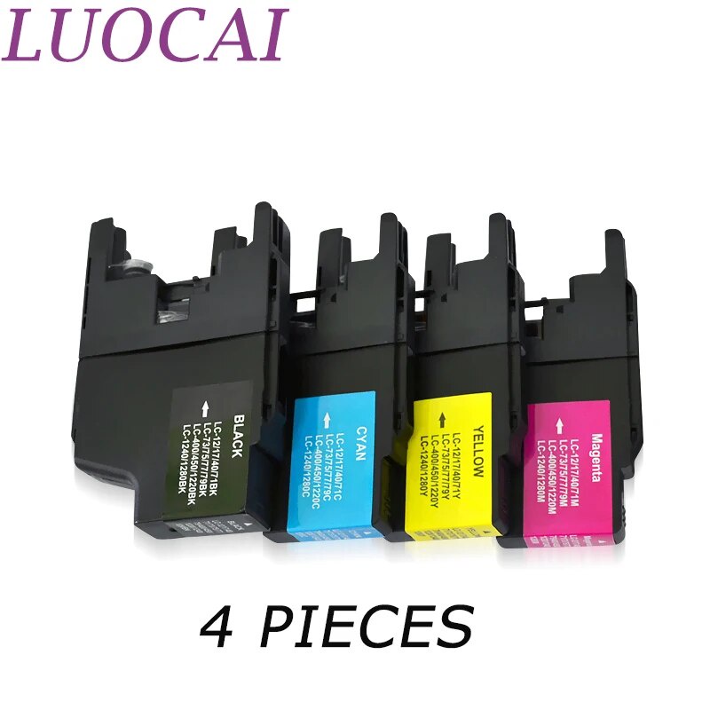LuoCai 4 pieces Compatible ink cartridges LC1240 LC1280 LC75 LC73 LC77  LC79 LC12 LC17 LC450 LC400 F