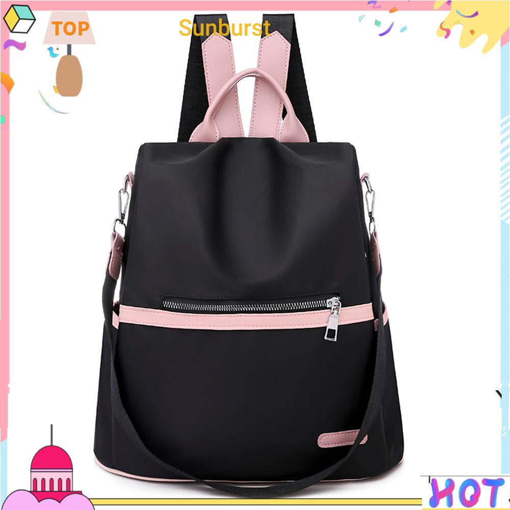 [Sunburst11.th] กระเป๋าเป้สะพายหลัง ผ้าออกซ์ฟอร์ด กันขโมย สีฮิต แฟชั่นสําหรับผู้หญิง