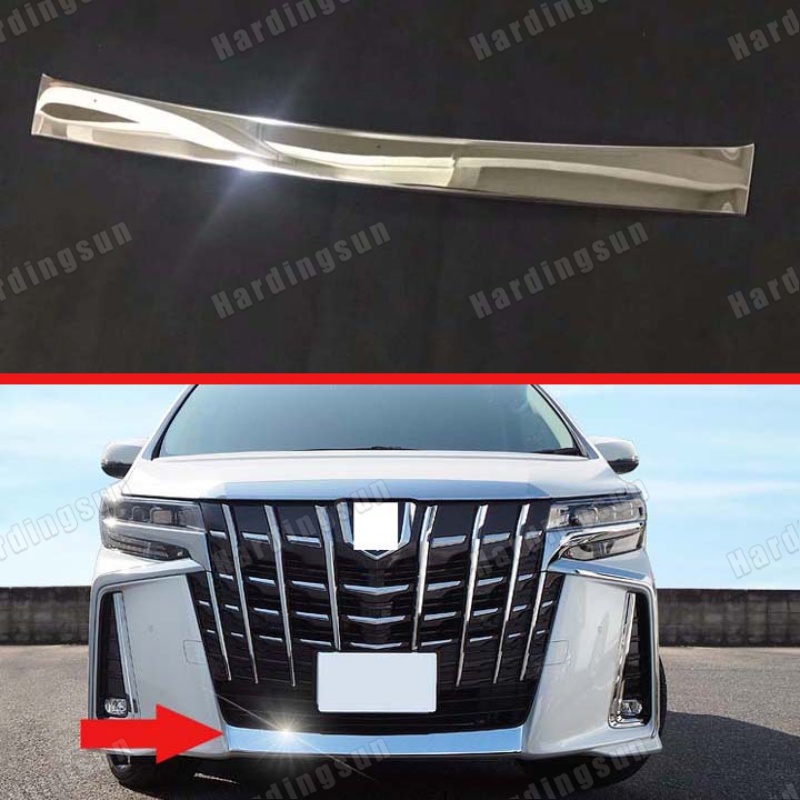สําหรับ 2019 Toyota Sport Edition Alphard AH30 รถอุปกรณ์เสริมสแตนเลสด้านหน้าหัวกันชนฝาครอบ Trim จัดแ