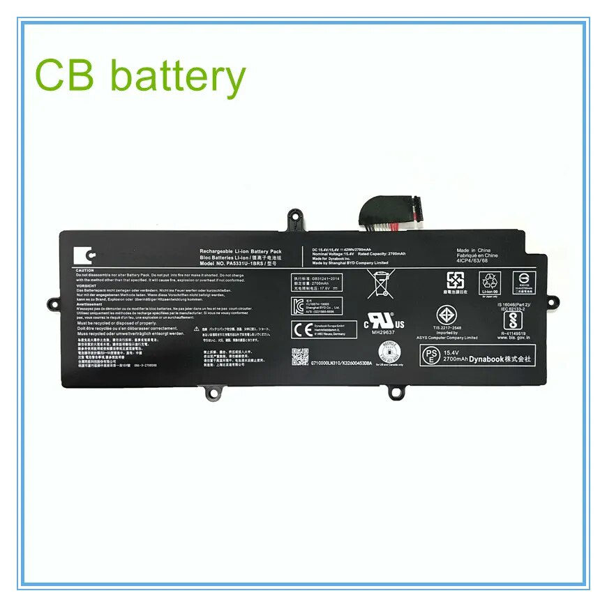 แบตเตอรี่แล็ปท็อป PA5331U-1BRS PA533U 15.4V 42WH Battery For PTG TEC X30L A40-G R30-A A30-E-10N AK01