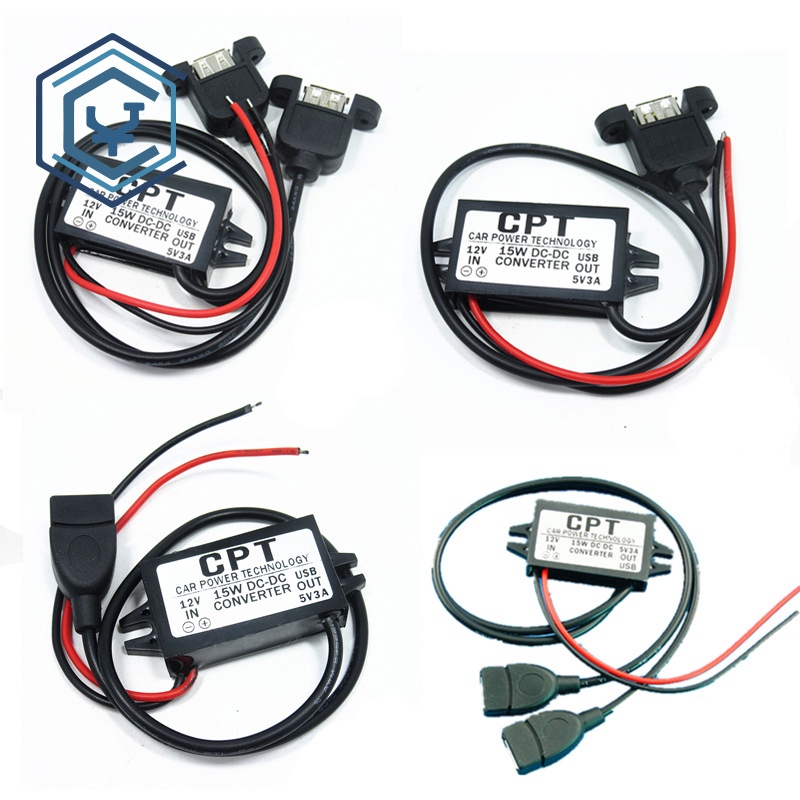 1PCS 12V ถึง 5V โมดูลไฟ USB DC Converter 12V ถึง 5V DC-DC buck converter