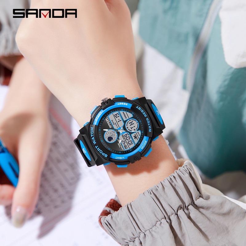 Sanda Youth นาฬิกาข้อมือสปอร์ตแฟชั่น กันน้ํา ลายการ์ตูน อเนกประสงค์ -5