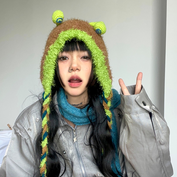 หมวกถัก ผ้าวูล ลายการ์ตูนหอยทากน่ารัก ให้ความอบอุ่น แฟชั่นฤดูหนาว