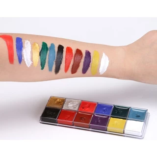 สีเพ้นท์หน้า สีน้ำมัน สำหรับแต่งหน้า ปาร์ตี้แฟนซี เพ้นท์ร่างกาย 12 สี