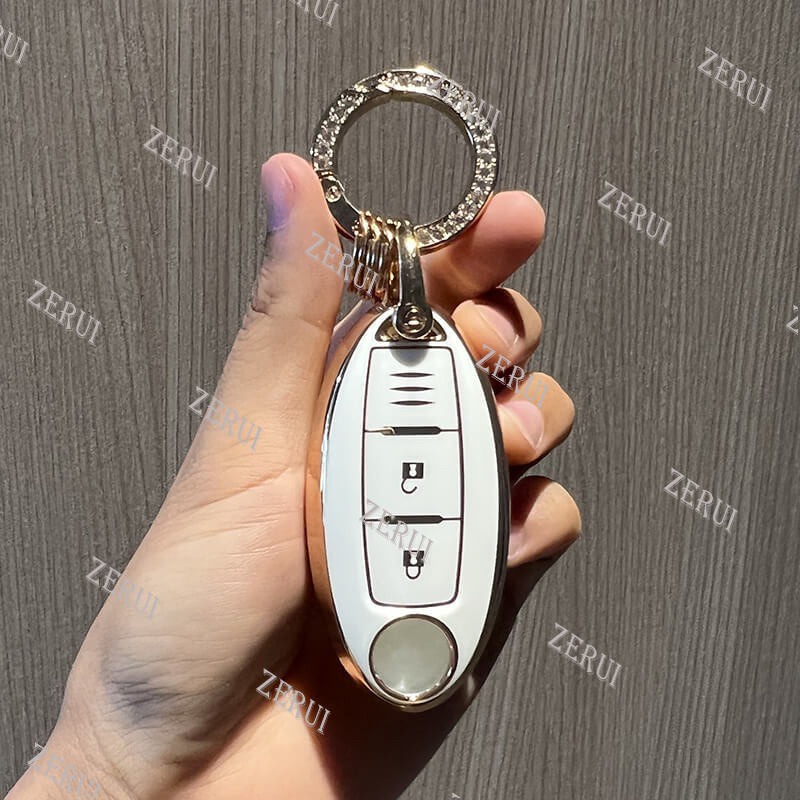 Zr 【พร้อมส่ง】เคสกุญแจรถยนต์ TPU แบบนิ่ม พร้อมพวงกุญแจ สําหรับ Nissan Terra Nissan Terra 2023