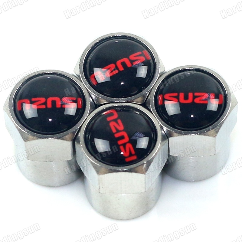 ฝาครอบวาล์วลมยางรถยนต์ สําหรับ ISUZU Mu-X D-MAX NPR Reach Van NQR NRR FTR NPR ELF FORWARD Etc. 4 ชิ้น ต่อชุด