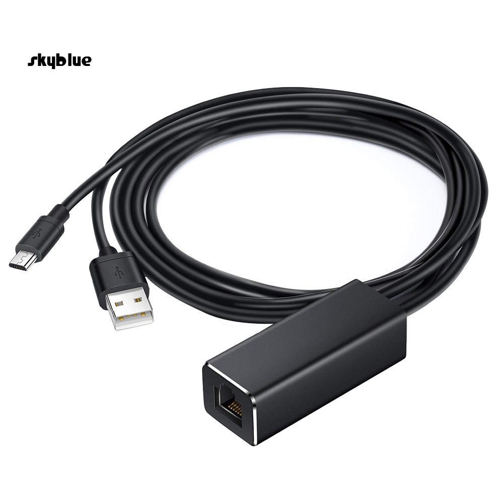 [Sy] 2 in 1 Micro USB/USB to RJ45 Ethernet Adapter Cable สําหรับ Chromecast Fire TV Stick