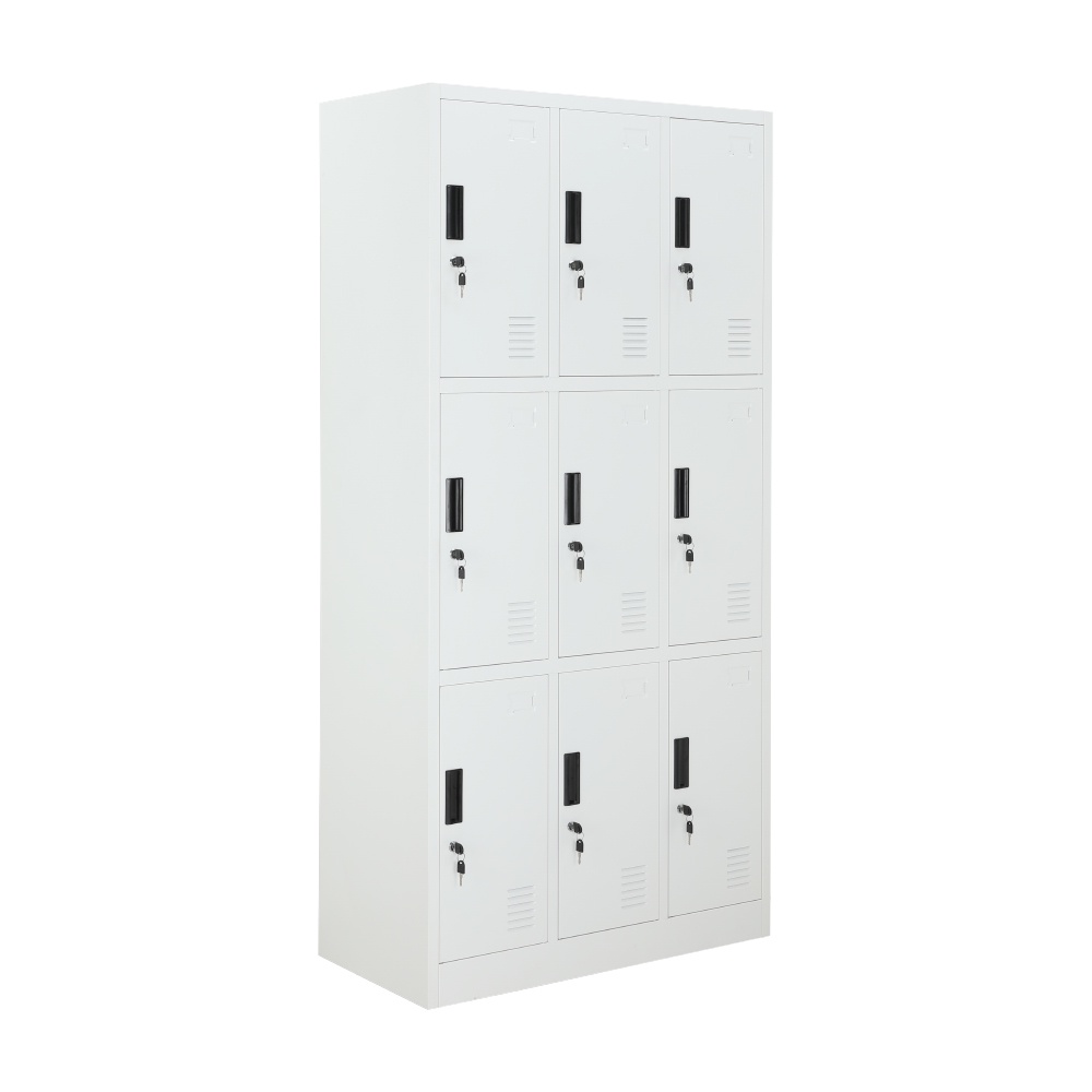 Furinbox ตู้เหล็กล็อคเกอร์ 9 ช่อง รุ่น SOLID - สีขาว