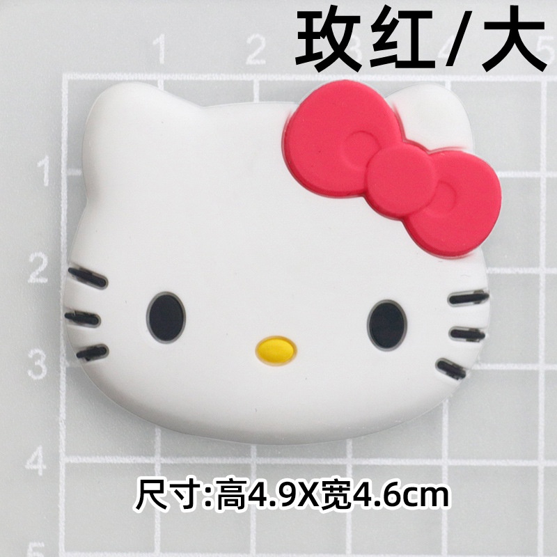 รองเท้าแตะ Crocs PVC ขนาดใหญ่ ลาย Hello Kitty KTJibbitz สีแดง สีดํา สําหรับตกแต่งรองเท้า