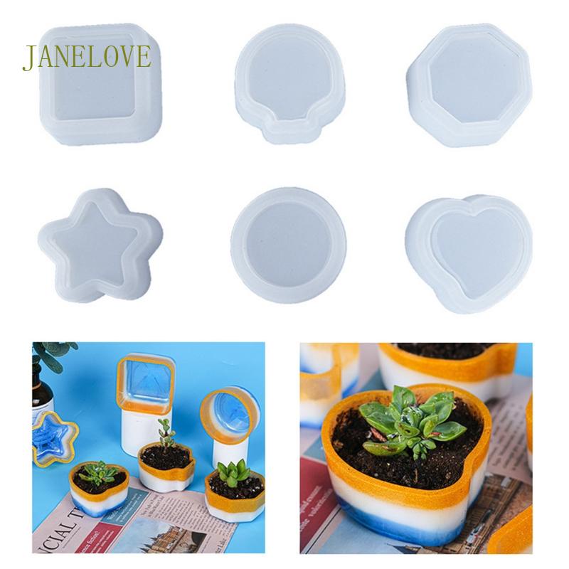 Jlove แม่พิมพ์ซิลิโคนเรซิ่น อีพ็อกซี่ รูปกระถางต้นไม้ คอนกรีต แฮนด์เมด DIY