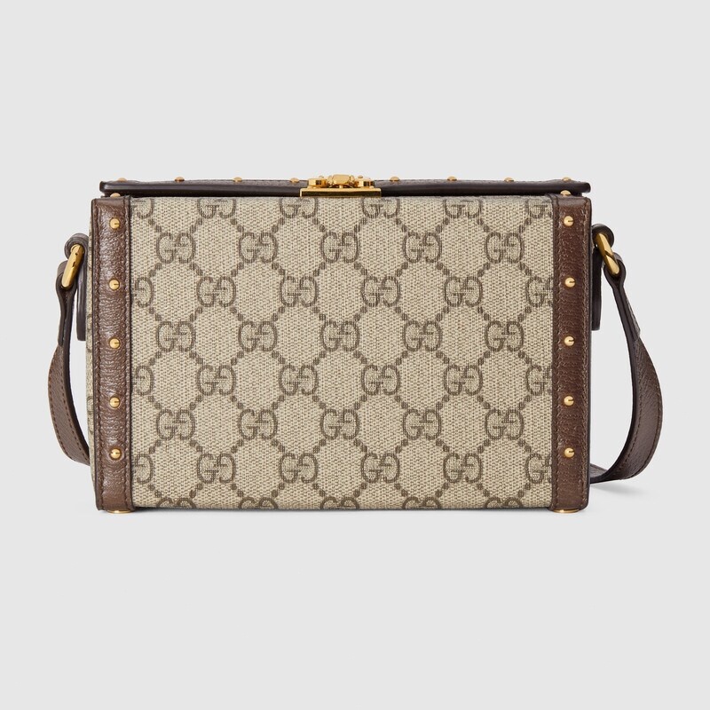 กุชชี่ Gucci GG Supreme Canvas Mini Handbag Men's Bag กระเป๋า Messenger กระเป๋ากล่อง/ แบรนด์ใหม่และเป็นของแท้