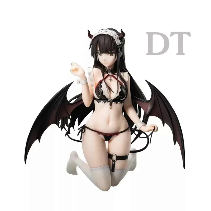 DT New Anime Two-dimensional Girl Demon Maid Figure 18CM PVC Sexy Two Wings Kneeling Position Desktop Collection Decorat