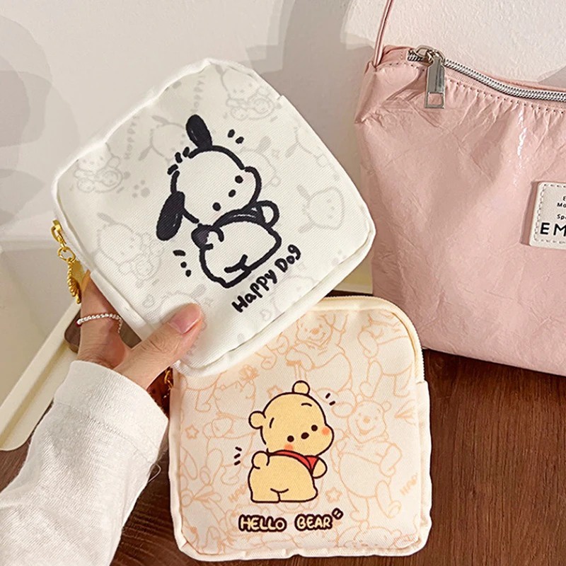 Sanrio Kawaii Pacha Dog กระเป๋าผ้าอนามัย แบบพกพา สําหรับเด็กผู้หญิง นักเรียน