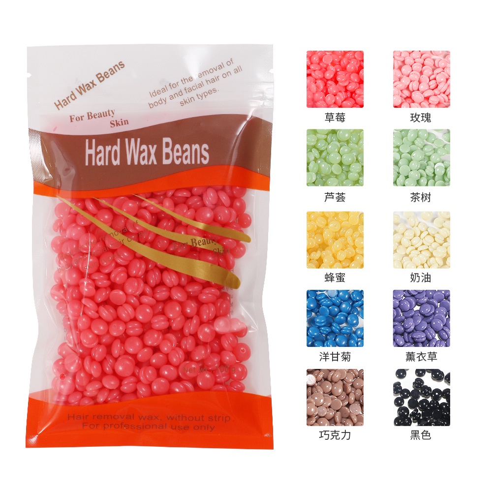 เม็ดแว็กซ์ กำจัดขน 100กรัม Waxed Beans ถั่วแว็กซ์ขน ละลายไว มีหลายกลิ่นให้เลือก