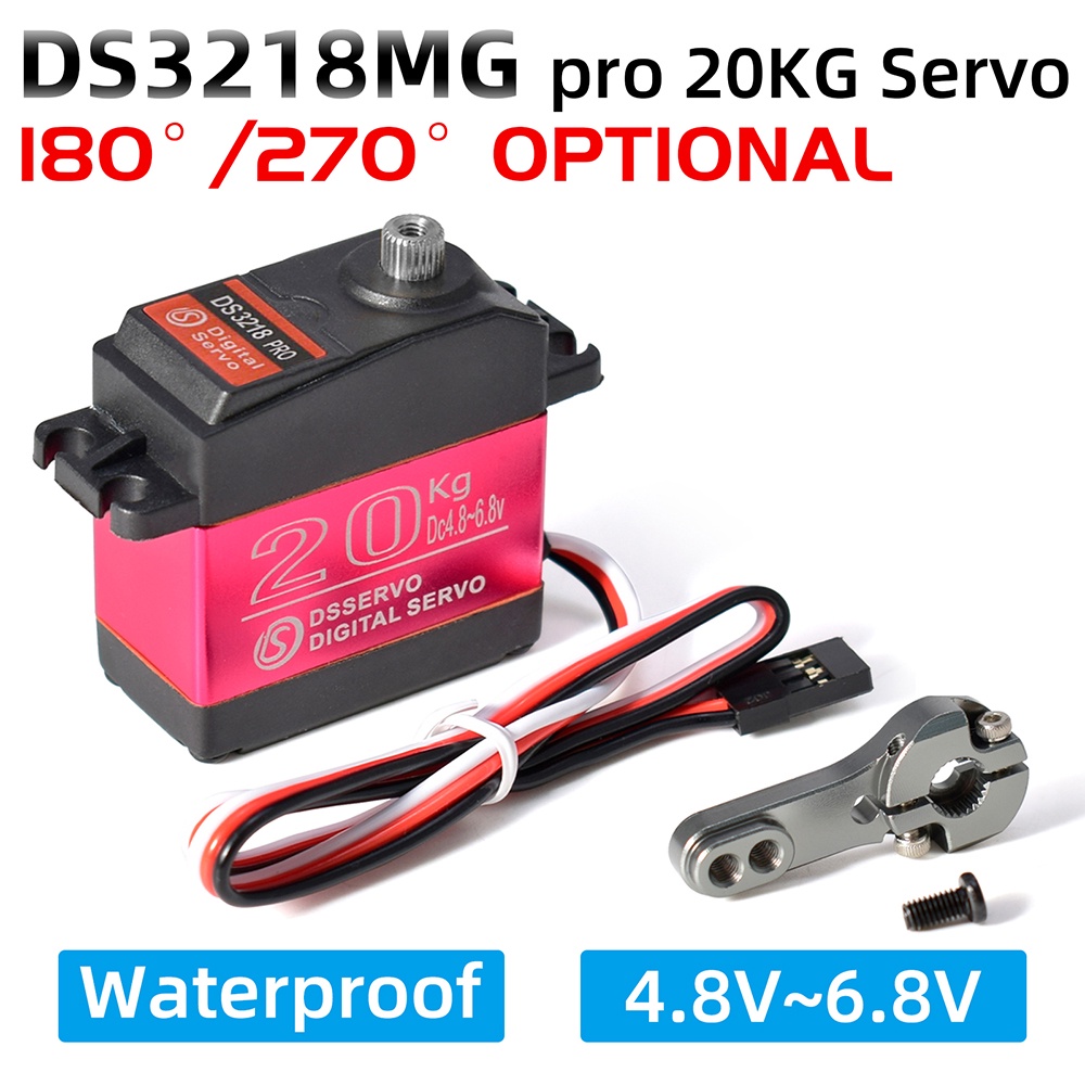 Dsservo เซอร์โวกันน้ํา DS3218 PRO 20KG เกียร์โลหะความเร็วสูงเซอร์โวดิจิตอลสําหรับรถยนต์ RC 1/8 1/10
