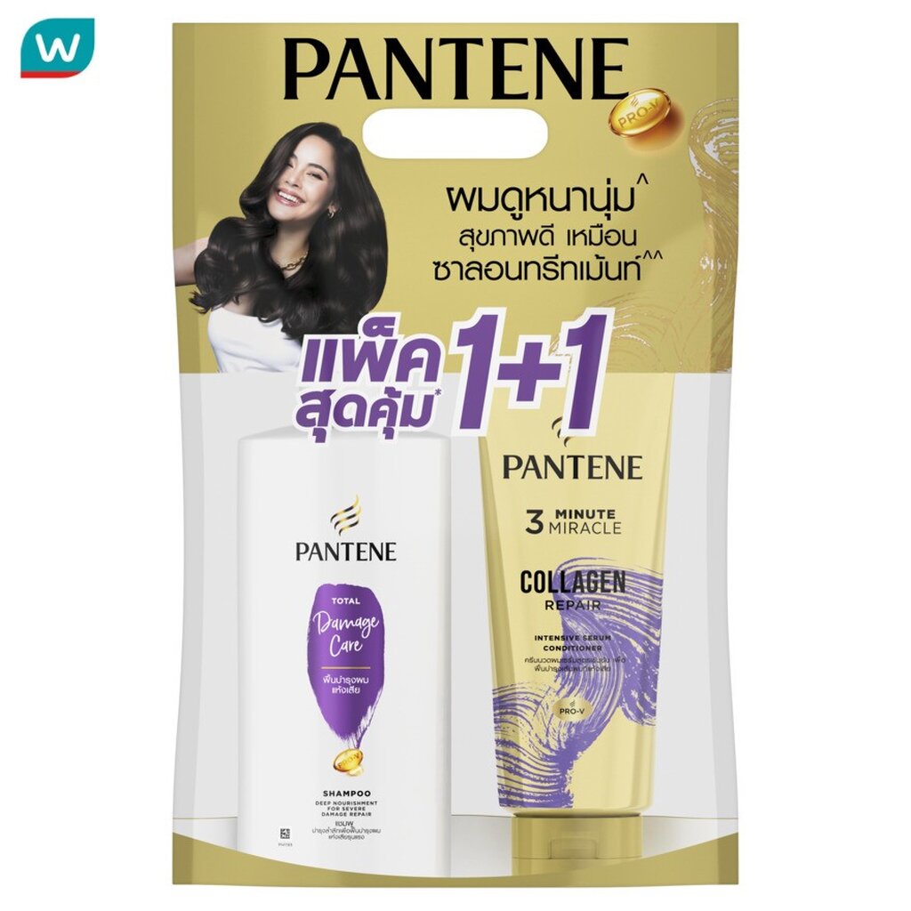 Pantene แพนทีน โททัล แดเมจ แคร์ เซ็ต (แชมพู 380 มล.+ คอนดิชันเนอร์ 270 มล.)