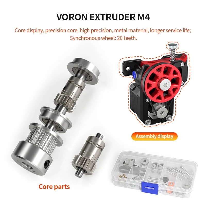 3D Printer Parts Voron Accessories M4 Extruder Mechanism Kit Dual Gear Hardware Voron Design With Ge