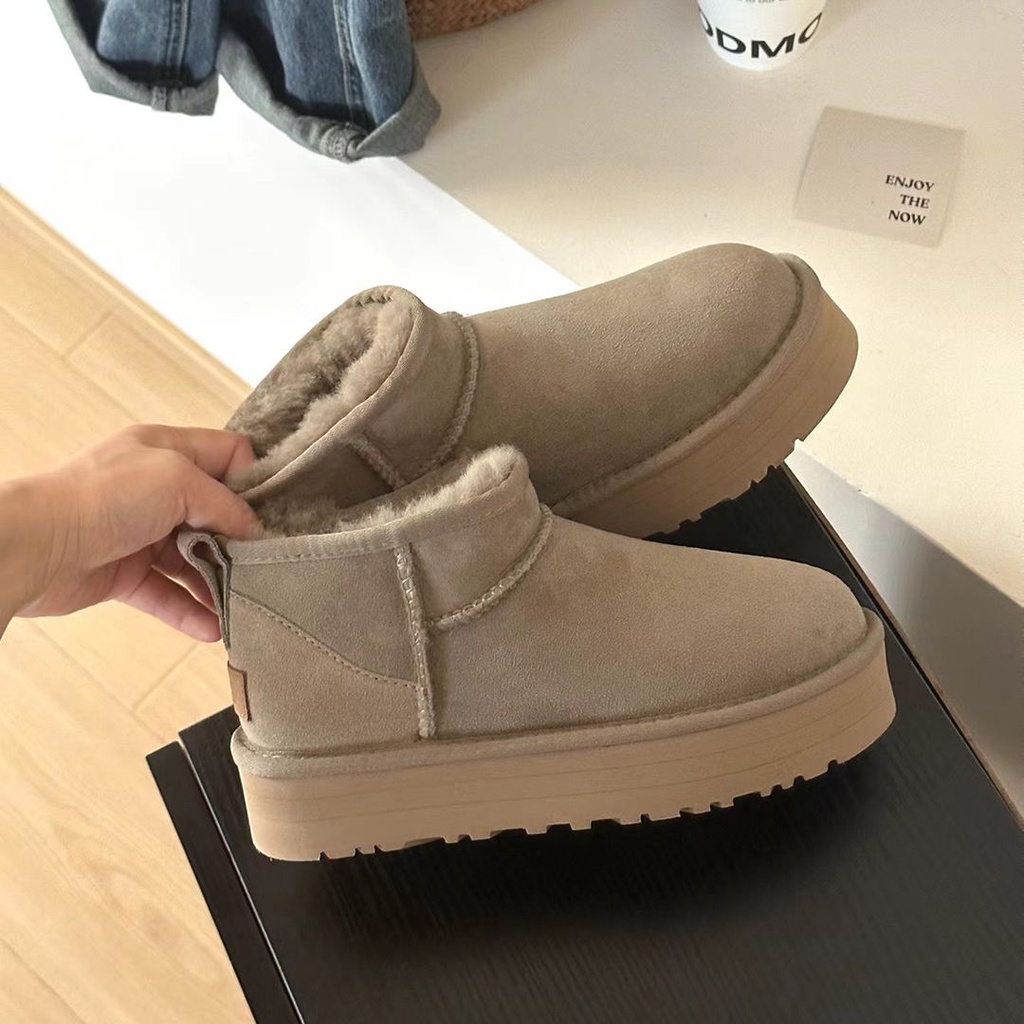 Rp7g 2023 Ugg Snow Boots - Womens Thick Sole Shoes - ไม่มีกล่อง