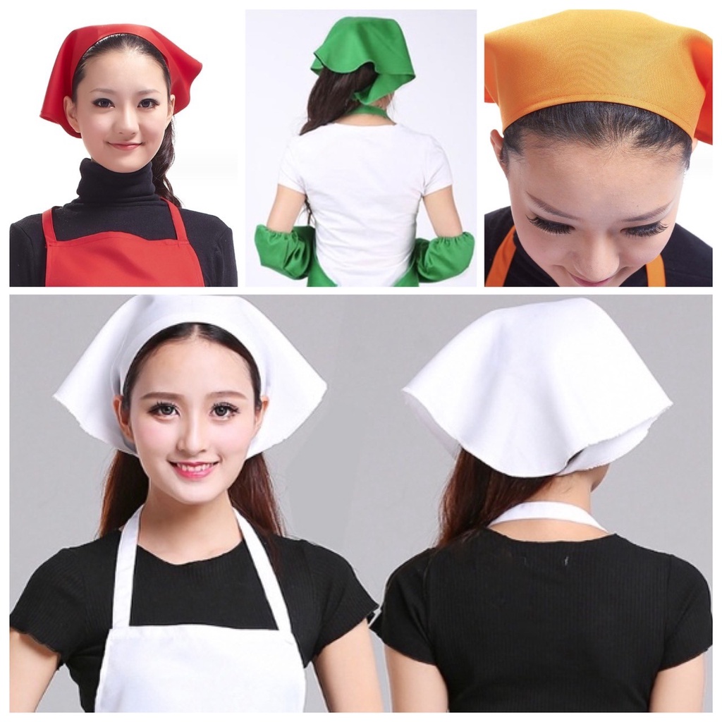 💥 หมวก แม่บ้าน ผ้าโพกหัว หมวกทำอาหาร ทำความสะอาด ผ้าเนื้อดี เกรดพรีเมี่ยม 💥