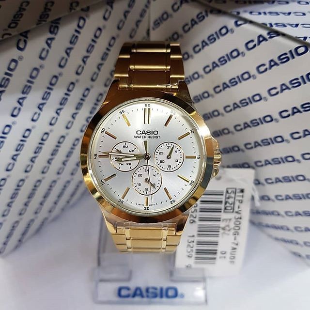 Casio MTP-V300G-7A Gold-Tone Stainless Steel Bracelet Men's Dress Watch