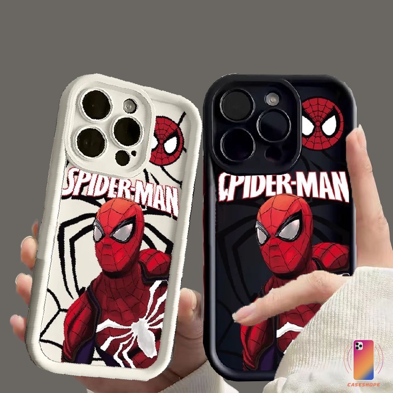 เคสโทรศัพท์มือถือ ซิลิโคนนุ่ม ลายสไปเดอร์แมน ตานางฟ้า คอรันดัม สีแดง สําหรับ Realme C53 8i C35 C55 1