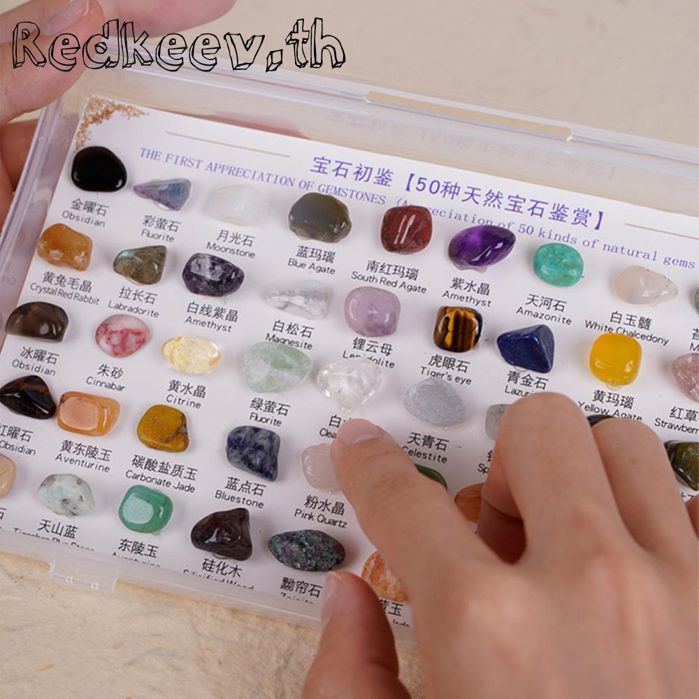 หินคริสตัล แร่ธาตุ สําหรับสอนภูมิศาสตร์ 50 ชิ้นต่อกล่อง [Redkeev.th]