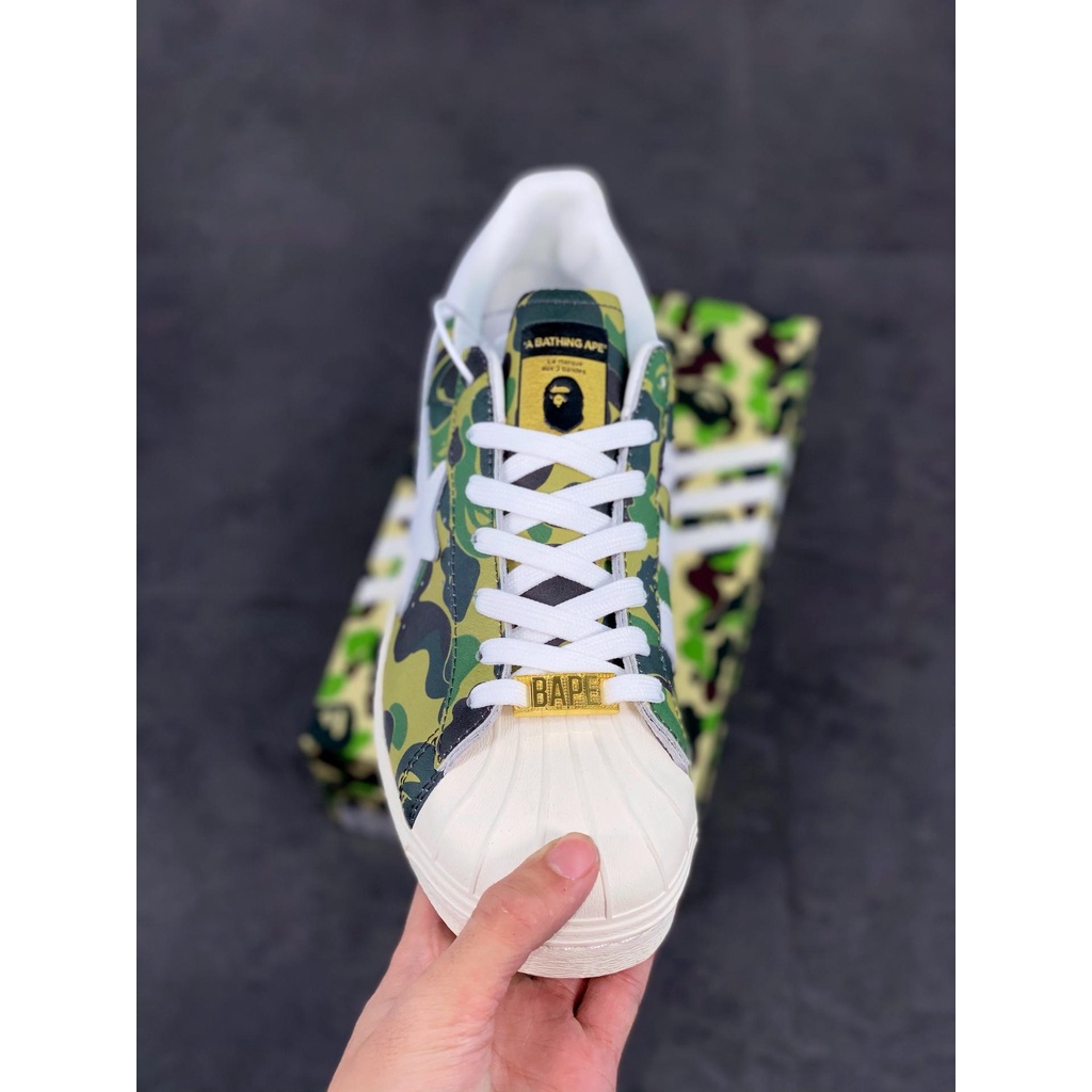 Core Private BAPE x Adidas Superstar Adidas Joint Model Camouflage Shell Toe Casual Sneakers It