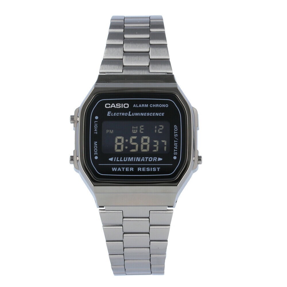 [Time Cruze] Casio A168 Vintage Digital Grey IP Adjustable Stainless Steel Unisex Watch A168WGG-1BD