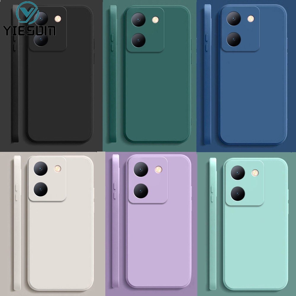 เคสโทรศัพท์ซิลิโคน TPU แบบนิ่ม ผิวด้าน สีพื้น บางพิเศษ สําหรับ Vivo Y36 4G Y36 5G Y27 5G Y27 4G