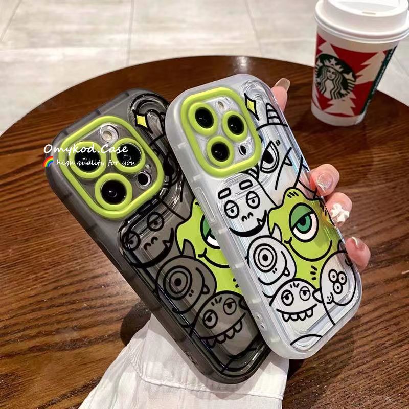 เคสโทรศัพท์มือถือ ซิลิโคนนุ่ม ใส กันกระแทก ลายการ์ตูนมอนสเตอร์ สําหรับ iPhone 15 XR 14 13 11 12 Pro Max 8 7 6 6s Plus SE 2020 XS Max