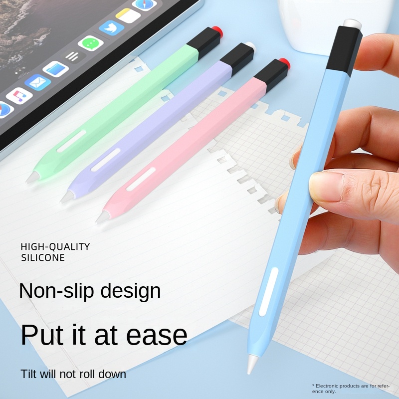 เคสปากกา ซิลิโคนนิ่ม ป้องกันรอยขีดข่วน สีแคนดี้ สไตล์เรโทร สําหรับ Apple Pencil 2nd