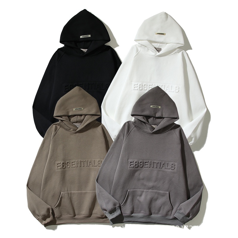 FOG FEAR OF GOD ESSENTIALS Hoodie High Street คู่แขนยาวนูนเสื้อสเวตเตอร์บุนวมสําหรับทุกเพศ